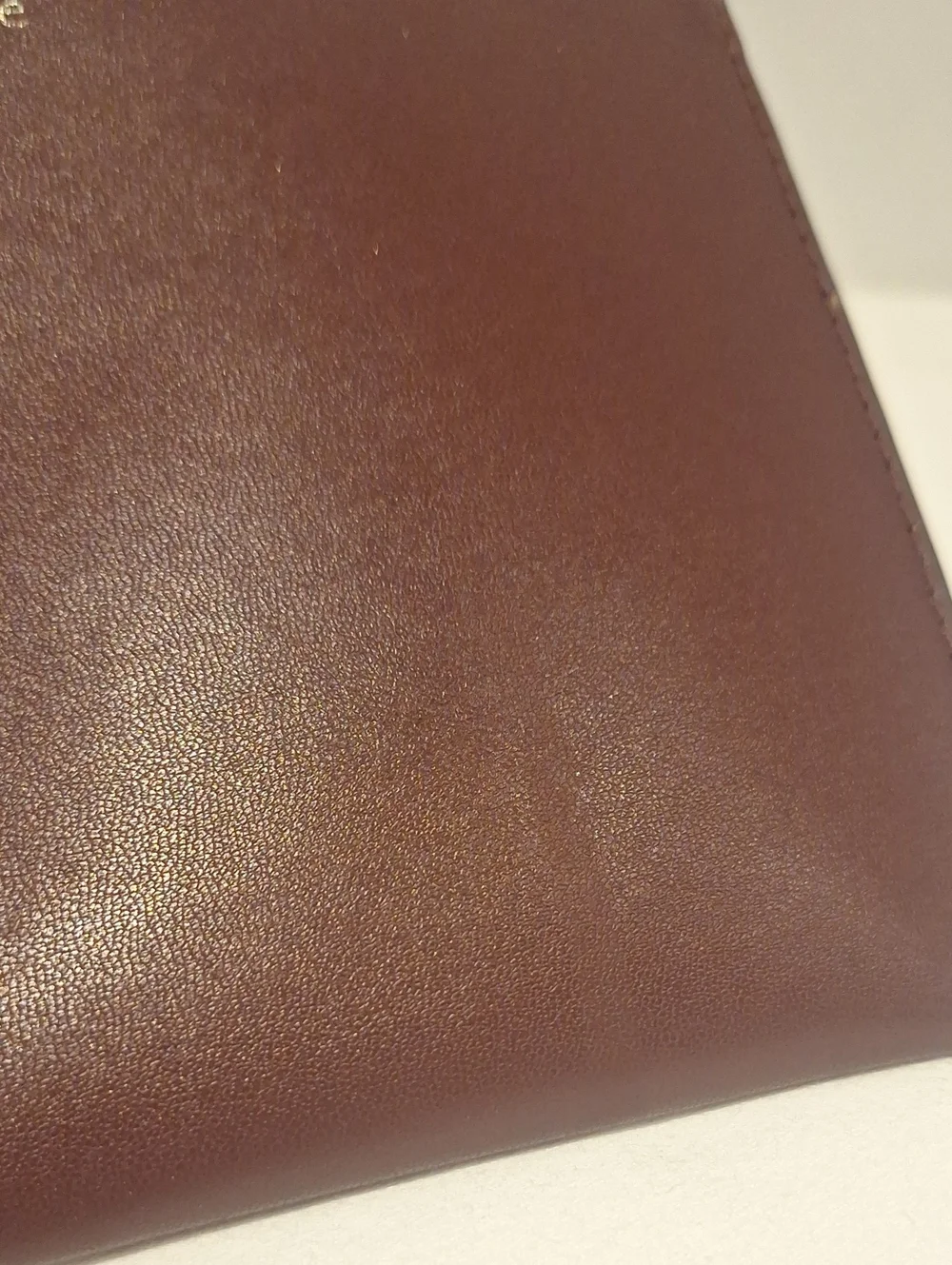 kate spade Brown Leather Zip Pouch with Gold Logo